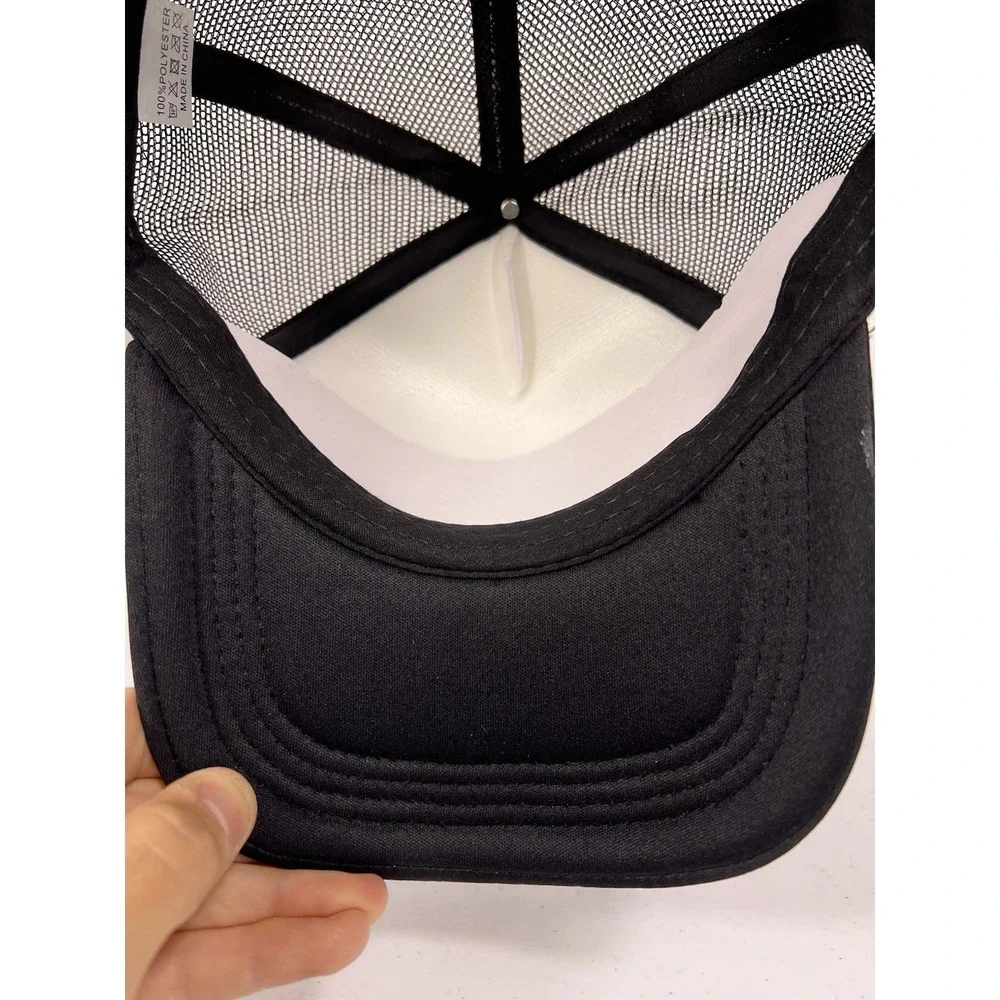 Custom Made Trucker Hat with your logo Mesh Snap back caps NEW  White and‎ Black